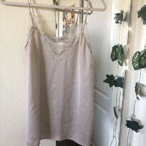 Silk lace trim camisole
